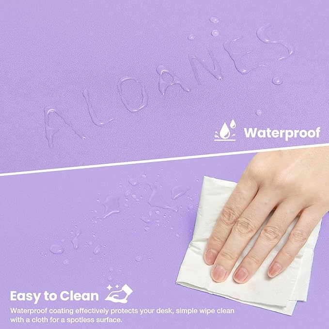 ALOANES Waterproof Mouse Pad with Durable Stitched Edge, XL Gaming Keyboard Pad, Non-Slip Rubber Base Mouse Mat, Extended Desk pad for Gamer, Office & Home, Lavender Mousepad 31.5"x 11.8"x 0.12"