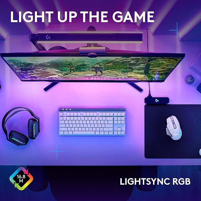 Logitech G502 X Plus Lightspeed Wireless Gaming Mouse + G515 TKL Wireless Gaming Keyboard (Tactile) Bundle: White