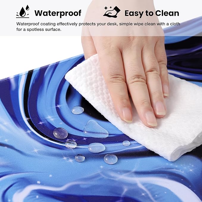 ALOANES Waterproof Mouse Pad with Durable Stitched Edge, Large Gaming Keyboard Pad, Non-Slip Rubber Base, Extended Desk pad for Gamer, Office & Home, Fluid Mousepad 27.6''x 11.8''x 0.12''