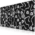 Long?Mouse?Pad Black Keyboard Mat, Big Mouse Pads Large Mousepad XXL Mats, Gaming Desk Pad Non-Slip Rubber Base, 35.4 X 15.7 inch for Work/Game/Office/Home Skeletons Dancing at A Party