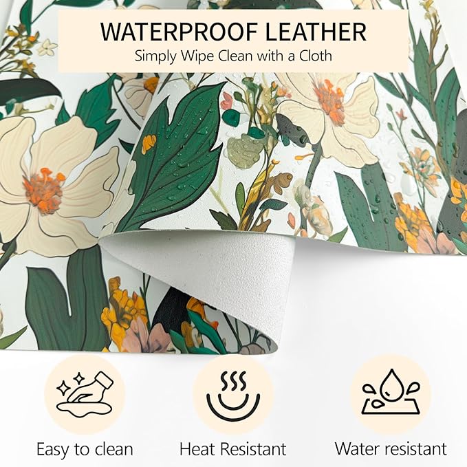 Large Desk Mat, Desk Matt for Desktop, Leather Mouse Pad, Waterproof Large Keyboard Pad, Anti-Slip Computer mat, Keyboard and Mousepad for Women Office Decor (35.4"x16.9")