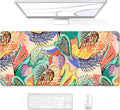 Auhoahsil Desk Mouse Pad, Large Gaming Mousepad, XXL Desk Pad, Extended Long Superior Micro-Weave Cloth Non-Slip Rubber Big Computer Mouse Mat for Gamer, Office & Home, 35" x 15", Tropical Leaves
