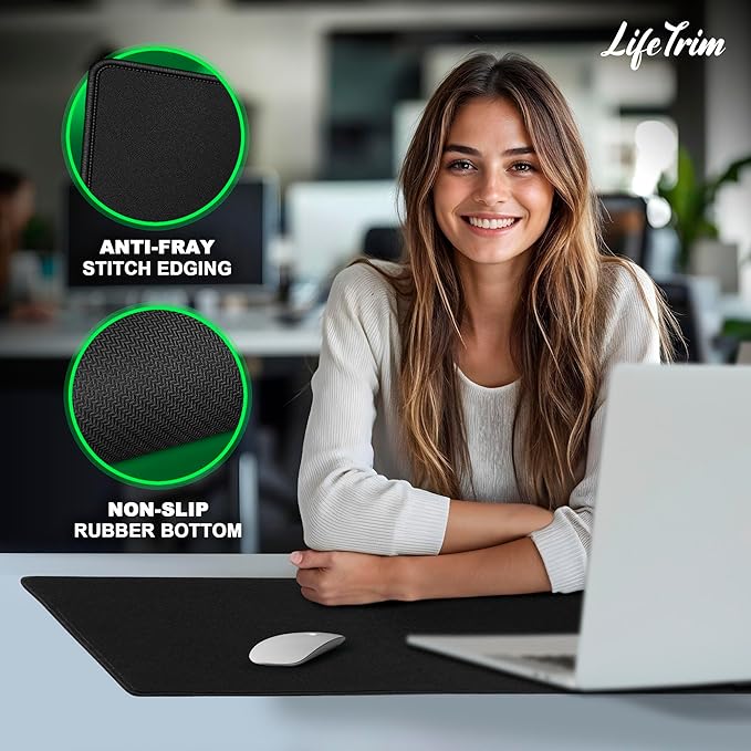 36” x 13” Extra Large Mouse Pad Gaming Extended Keyboard Mat Full Desk Cover Oversized Mouse Pad XL Desk Protector Mat Giant Thick Black Gaming XXL Mousepad Large Desk Mats Deskpad