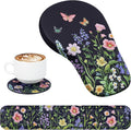 EYROZILL 3 in 1 Ergonomic Mousepad with Wrist Rest, Gaming Keyboard Mouse Pad with Wrist Support Non-Slip Base Massage Design (Butterfly)