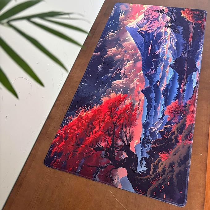 Japanese Mouse Pad Mt Fuji Desk Pad Mat Floral Mousepad XXL Desk Decor Office Decor Accessory Gaming Mouse Pad Cute Computer Laptop Keyboard Mat
