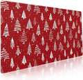 aportt Red Christmas Mouse Pad Christmas Tree Xmas Holiday Winter Extended Desk Mat 90X40 CM Non-Slip Rubber Base Stitched Edge Large XXL Mousepad for Gaming Laptop Computer Desktop 35.4×15.7 Inch