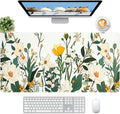 Large Desk Mat, Desk Matt for Desktop, Leather Mouse Pad, Waterproof Large Keyboard Pad, Anti-Slip Computer mat, Keyboard and Mousepad for Women Office Decor (35.4"x16.9")