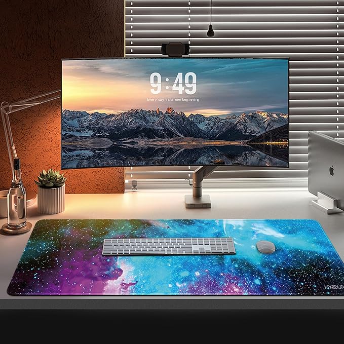 Mydours 40” x 16” XL Gaming Mouse Pad, Large Mouse Pad with Non-Slip Rubber Base & Smooth Lycra Fabric, Desk Mat for PC Gaming, Home Office, Desk Pad for Keyboard & Computer Accessories (Universe)