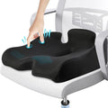 Benazcap X Large Memory Foam Seat Cushion for Office Chair, Ergonomic Coccyx & Tailbone Support, Firm Pressure Relief Pad for Long Sitting, Office Chair, Gaming Chair and Car Seat