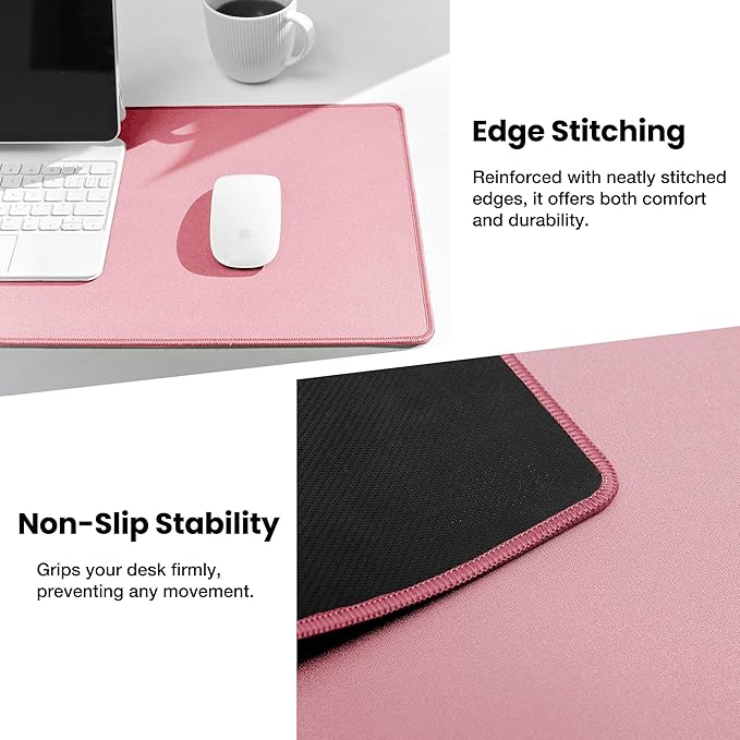 ALOANES Waterproof Mouse Pad with Durable Stitched Edge, XL Gaming Keyboard Pad, Non-Slip Rubber Base Mouse Mat, Extended Desk pad for Gamer, Office & Home, Dark Rose Mousepad 31.5"x 11.8"x 0.12"