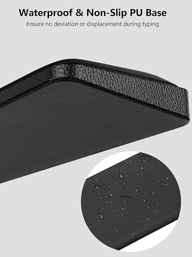 TopMade Keyboard Wrist Rest, Cooling Gel & Upgrade Soft Memory Foam Design Wrist Support for Keyboard, Full-Size Keyboard Hand Rest Pad, Ergonomic Palm Rest for for Long Hours of Work, Gaming, Black