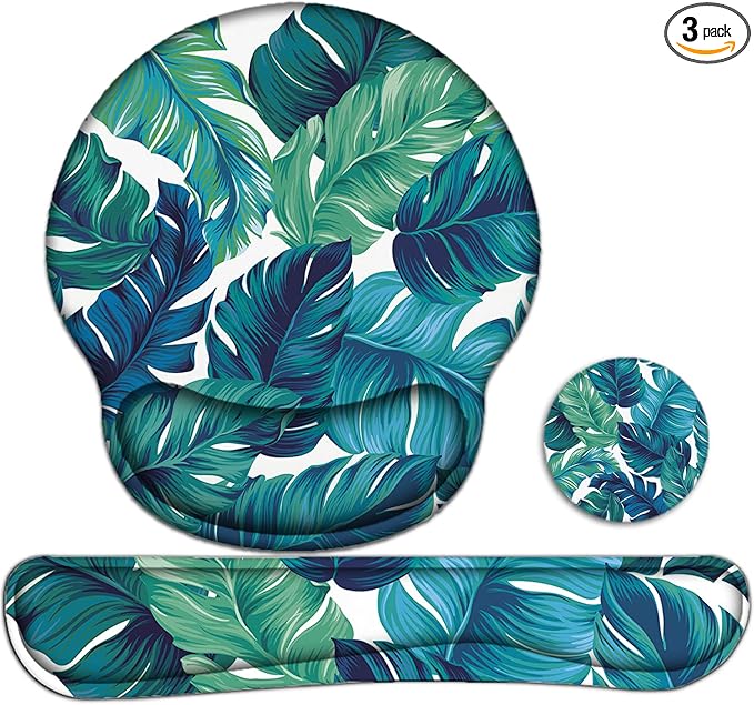 Lateefah Mouse Pad with Wrist Rest, 3-in-1 Gaming Mouse Pad, Keyboard Wrist Rest, Ergonomic Memory Foam Mousepad with Wrist Support for Computer Keyboard