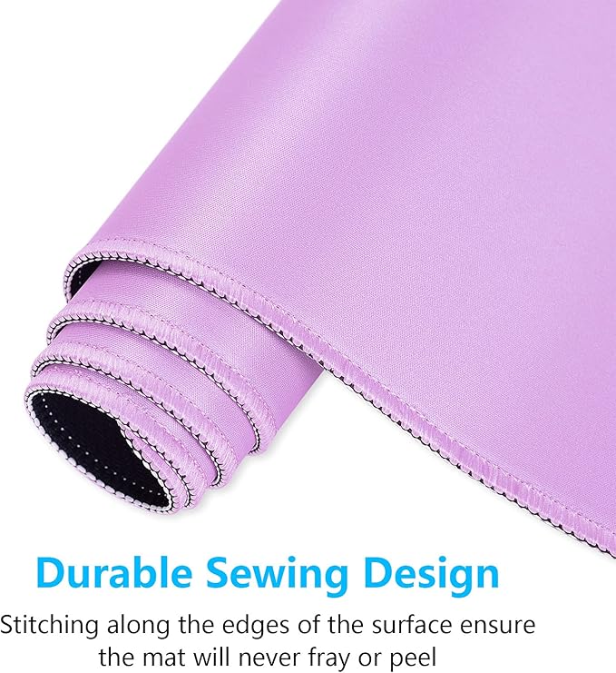 Dapesuom Large Gaming Mouse Pad, Extended Mouse Mat with Stitched Edges, Full Size Keyboard Pad with Non-Slip Base, Big XXL Computer Desk Mats for Gamer, Laptop, Office, 35.5 x 15.7in, Vanilla Purple