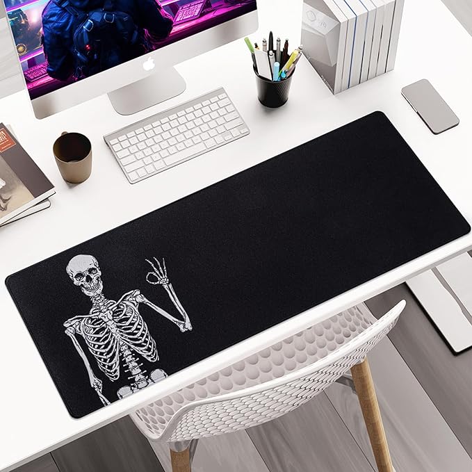 ALOANES Large Gaming Mouse Pad with Non-Slip Rubber Base,Stitched Edge,Desk mat for Laptop,Computer & PC, Wristing Pad for Gamer,Office & Home, 35.4''x 15.7''x 0.12'', Black