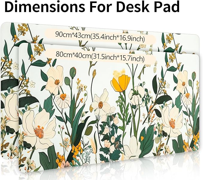 Large Desk Mat, Desk Matt for Desktop, Leather Mouse Pad, Waterproof Large Keyboard Pad, Anti-Slip Computer mat, Keyboard and Mousepad for Women Office Decor (35.4"x16.9")