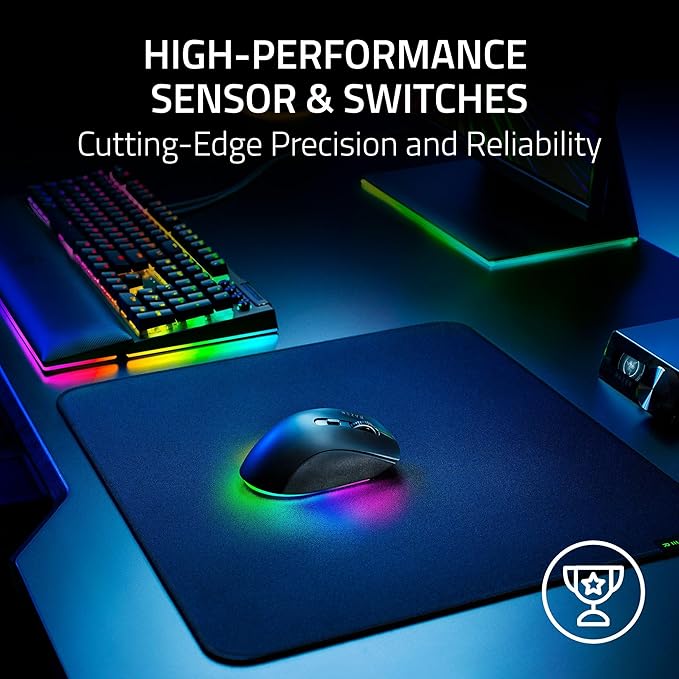 Razer Pro Click V2 Wireless Mouse: Right-Handed Ergonomic Design with Thumb Rest - AI Prompt - Long Battery Life - Multi Device Connectivity via 2.4GHz, Bluetooth, or USB C Wired Mode - Chroma RGB