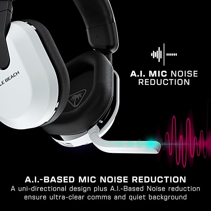 Turtle Beach Stealth 600 Wireless Multiplatform Amplified Gaming Headset for PS5, PS4, PC, & Mobile – Bluetooth, 80-Hr Battery, Noise-Cancelling Flip-to-Mute Mic, 50mm Speakers – White