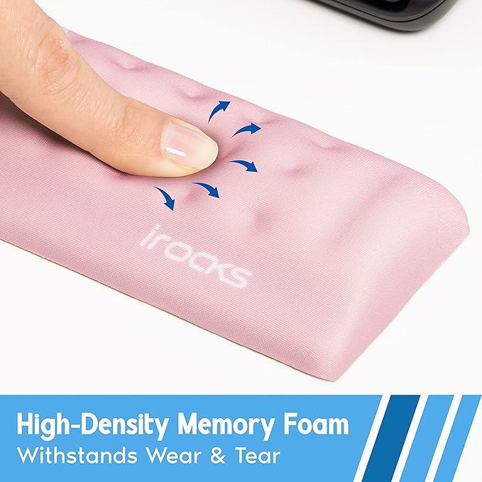 I-Rocks Memory Foam Mouse Wrist Rest - Pain-Reducing Support With Non-Slip Rubber Base - Cooling Comfort for Long Hours of Work, Studying, Gaming