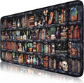 Mysterious Library Magic Desk Mat Large Gaming Mouse Pad Fantacy Bookshelf Book Witchy Decor Mousepad with Stitched Edges, Keyboard Mouse Mat for Work Game Office Home 31.5x15.7 in
