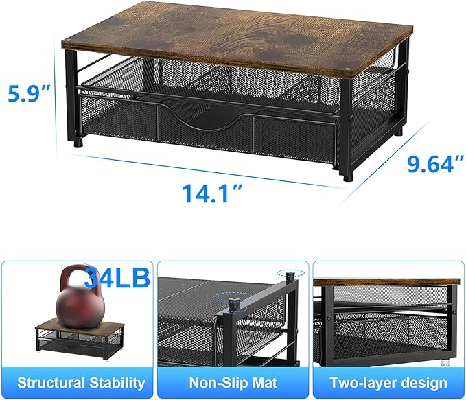 gianotter Computer Monitor Stand Riser – Wood