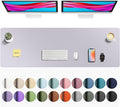 Aothia Faux Leather Desk Mat - Non-Slip PU Leather Desk Blotter, Waterproof Writing Surface, Large Desk Pad for Office & Home (Smoky Lavender, 55" x 17")