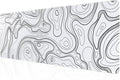 ALOANES Waterproof Mouse Pad with Durable Stitched Edge, XL gaming Keyboard Pad, Non-Slip Rubber Base, Extended Desk pad for Gamer, Office & Home, White Topographic Map Mousepad 31.5''x 11.8''x 0.12''