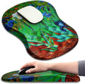 Hokafenle Ergonomic Mouse Pad Wrist Support with Massage Design, Wrist Rest Mousepad with Memory Foam&Non-Slip PU Base, Mouse Pads for Wireless Mouse & Desk(12x8 inch,Vangogh Iris Flower)