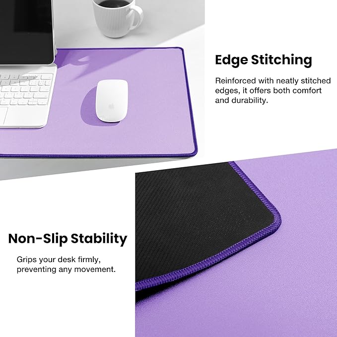 ALOANES Waterproof Mouse Pad with Durable Stitched Edge, XL Gaming Keyboard Pad, Non-Slip Rubber Base Mouse Mat, Extended Desk pad for Gamer, Office & Home, Lavender Mousepad 31.5"x 11.8"x 0.12"