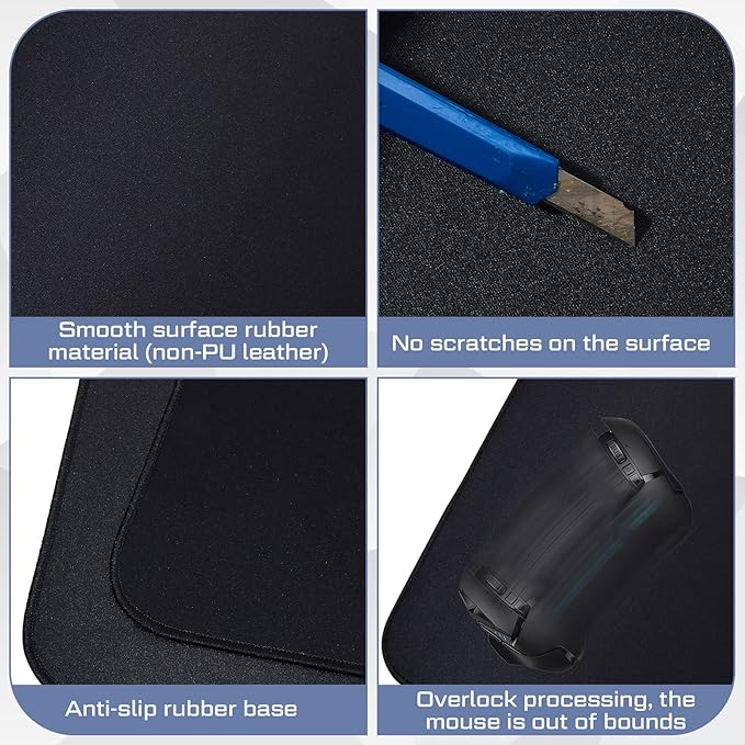 Amylove L Shaped Desk Mat Corner Mouse Pad Waterproof Large Rubber Corner Desk Mat for Office Home L Shaped Curved Keyboard Pad Gaming Setup Computer Protection Supplies, 36.2 Inches(Black)