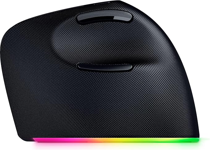 Razer Pro Click V2 Vertical Wireless Mouse: 6 Button Ergonomic Design - One Click AI Prompt - Supports Windows & Mac - Multi Device Connectivity via 2.4GHz, Bluetooth, or USB C Wired Mode - Chroma RGB