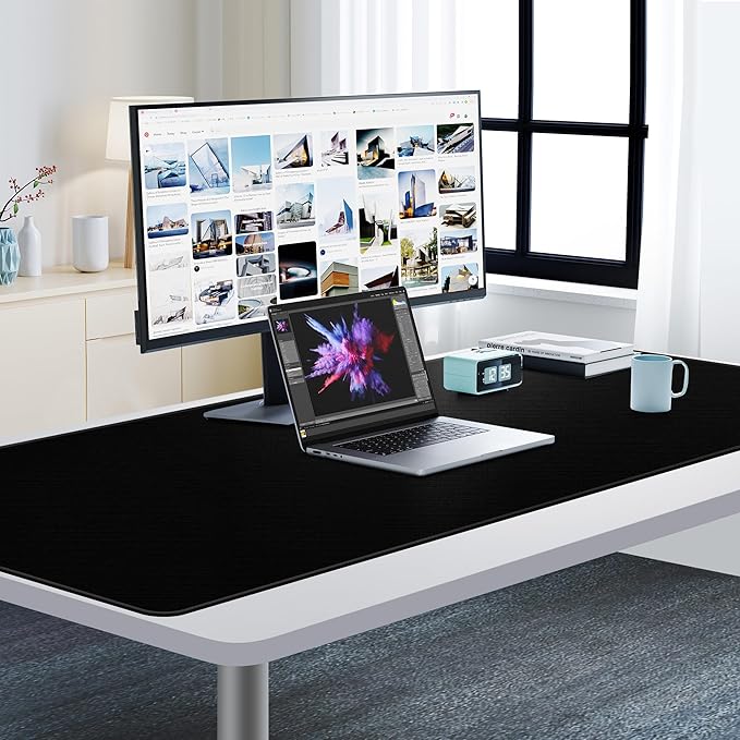Cacoy 63”x24” Huge Gaming Mouse Pads, Extended PC Computer Mouse Mat, Smooth Tracking Surface XXXL Large Mouse Pad for Desk, Giant Office and Home Keyboard Pad, Oversized Desk Matt for Desktop, Black