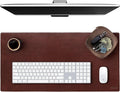 ELIZO Genuine Leather Desk Pad Leather Desk Mat (Bourbon2, 31x15.6 Single Layer2)