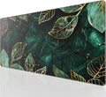 KTRIO Large Gaming Mouse Pad Desk Mat, Superior Micro-Weave Cloth, Non-Slip Rubber Base, Stitched Edges, Water-Resistant, for Gamer, Office & Home, 31.5 x 15.7 Inch，Green Leaves