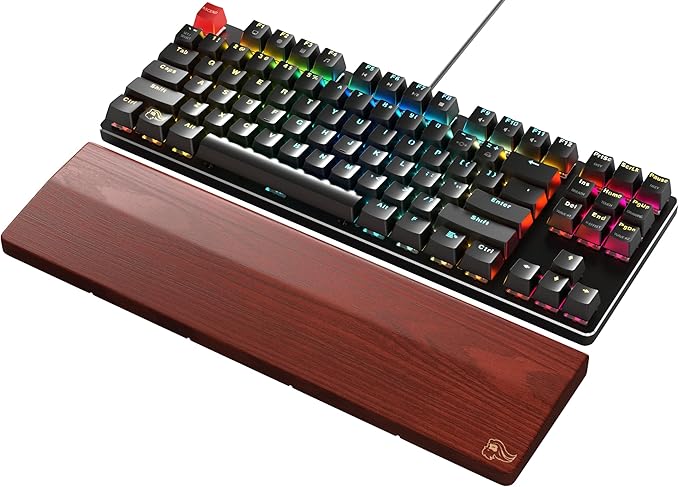 Glorious TKL Wrist Rest - Brown Wooden Wrist Rest - Mechanical Keyboard Wood Ergonomic Palm Rest - 14x4 inches/19mm Thick (GV-87-BROWN)