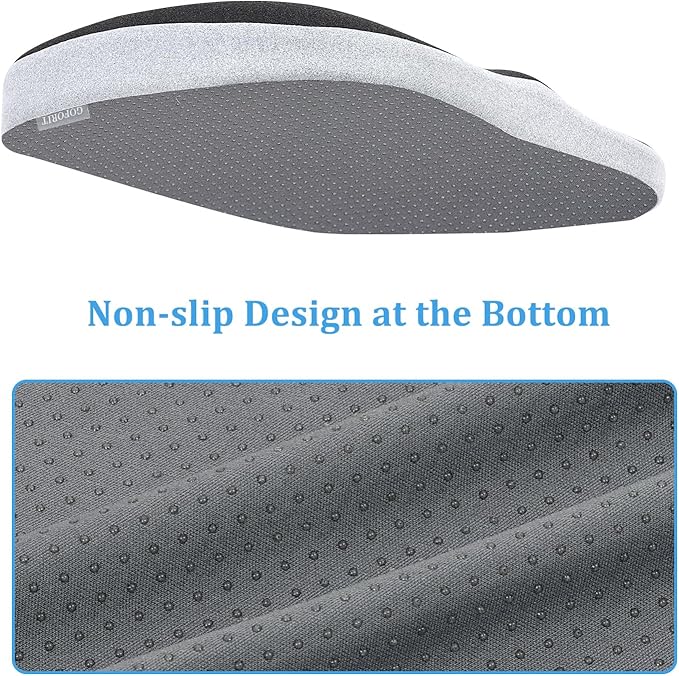 GOFORIT Molded Memory Foam Seat Cushion, Patent Dual-Layer Foam Design Office Chair Pad, Ergonomic Coccyx Cushion for Sciatica Pain Relief, Black