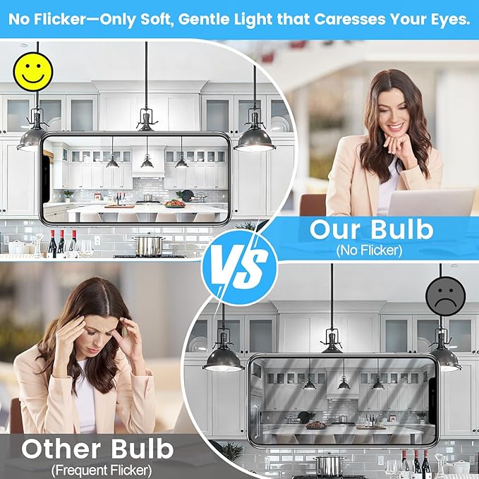 Brightever A19 LED Light Bulbs, 100 Watt Equivalent Light Bulbs Dimmable, Daylight White 5000K, 1100 Lumens, Energy Efficient 12W, 4-Pack