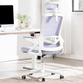 Fizzin Ergonomic Office Chair, 400 LBS Desk Chair with Adjustable Lumbar Support, High Back Breathable Mesh Computer Chair Rolling Work Swivel Task Chairs, Comfy Home Office Desk Chair (Lavender)