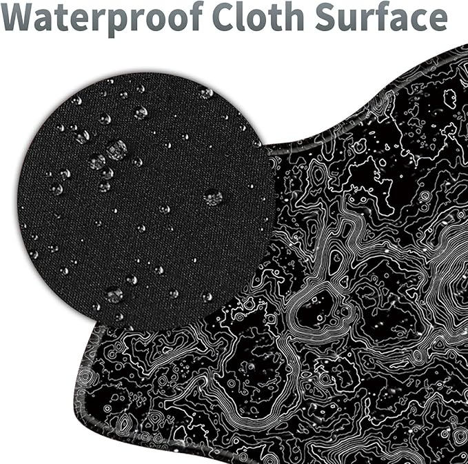 Lunar Surface Large Gaming Mouse Pad Plus a Coaster, 35.4 x 15.7 inches Desk Mat Extended XXL Mousepad with Stitched Edge Non-Slip Rubber, Desk Pad Computer Mouse Mat for Home Office