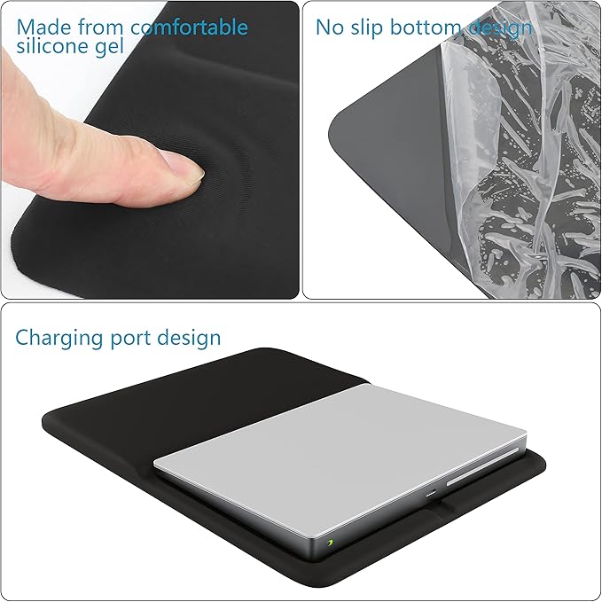 HONKID Wrist Rest for Magic Trackpad 2(MJ2R2LL/A, A1535), Wrist Rest Relieve Pain & Fatigue, Black