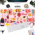 Pink Cute Desk Mat Kawaii Aesthetic Keyboard Pad, Holiday Style Deskpad Mat Gaming Large Mouse Pads for Desk, Large Mouse Pad Strawberry Desk Mat Accessories for Women Desk Decor 31.5" X 15.7"