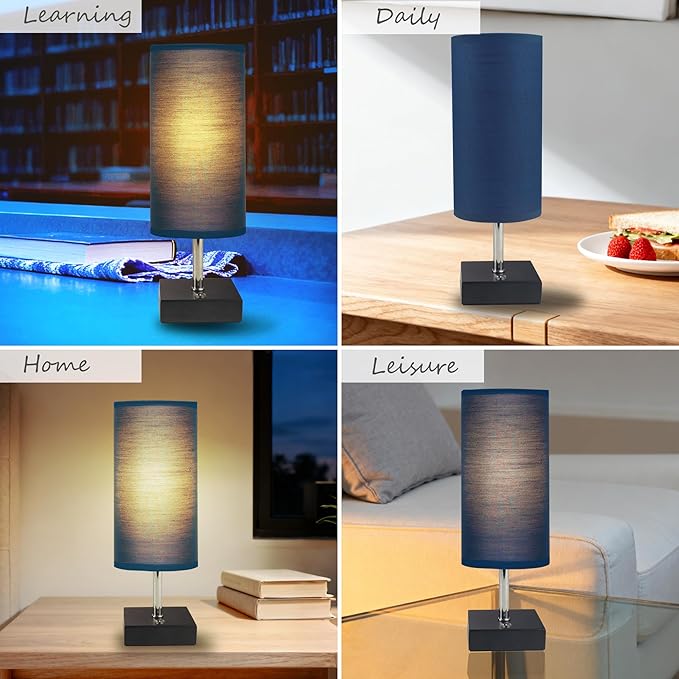 Battery Powered Wireless Desk lamp, Cordless Desk lamp, Three Light Colors and Touch dimming, Suitable for bedrooms, Living Rooms and Study Rooms, 12 inch Touch Charging lamp (Blue)