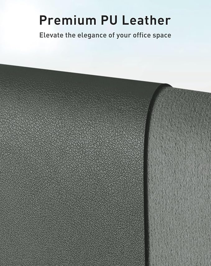 Aothia Faux Leather Desk Mat - Large Mouse Pad, Non-Slip PU Leather Blotter, Waterproof Writing Surface for Office and Home (Jungle Green, 42" x 17")
