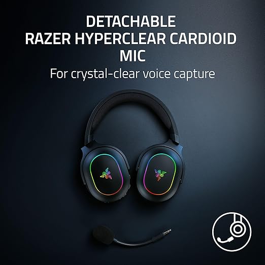 Razer Barracuda X Chroma Wireless Gaming Headset: 2.4GHz Wireless & Bluetooth - Lightweight - Chroma RGB - 40mm Drivers - Cardioid Mic - 70 Hr Battery - for PC, Mac, PS5, Switch 2, Smartphone - Black