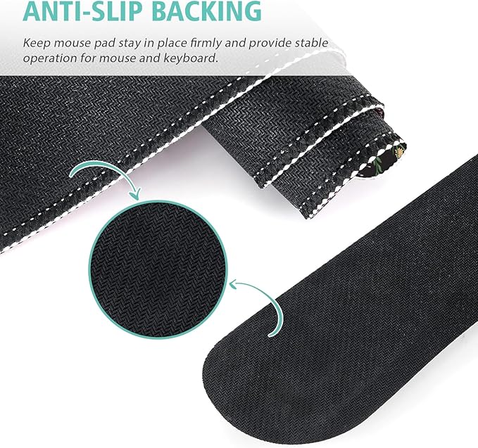 Desk Mat, Mouse Pad with Wrist Rest,4-in-1 Large Mouse Pads for Desk,Computer Ergonomic Mousepad with Wrist Support for Keyboard and Mouse(Grass)