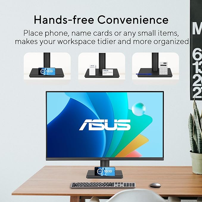ASUS 27" 1080P Eye Care Monitor (VA279HG) - IPS, Full HD, 99% sRGB, Frameless, 120Hz, 1ms, Adaptive-Sync, HDMI, VGA, Low Blue Light, Flicker Free, Wall Mountable, 3 yr Warranty