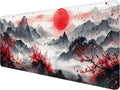 Watercolor Cherry Blossom Gaming Mouse Pad Pink Japanese Mountain Mousepad XL Large Gaming Mouse Pad Laptop Keyboard Mat Desk Pad 31.5"x11.8" Office Home Decor for Women Girl