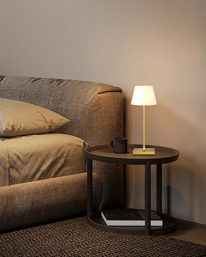 LED Cordless Table Lamp, 4000mAh Portable Rechargeable Battery Powered Dimmable Outdoor Waterproof Table Light, Touch Night Light for Bedroom, Bathroom, Restaurant, Garden 14.5"