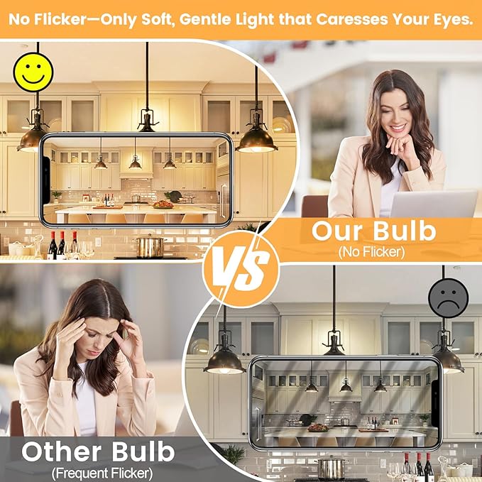 Brightever a19 led Bulb 60w Equivalent, LED Light Bulbs Dimmable, Energy Efficient 9W, 2700K Soft White Light Bulb, 800 Lumens, E26 Standard Base for Bedroom Living Room Home Office Lamp, 8-Pack