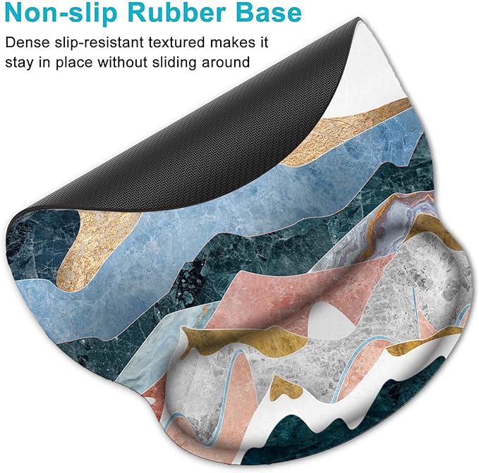 Keyboard Wrist Rest and Mouse Pad, Ergonomic Memory Foam Mouse Pad Wrist Support, Non-Slip Mouse Pad and Keyboard Wrist Support, Comfortable Mousepad with Wrist Rest for Game, Office