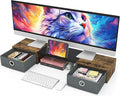 WESTREE Dual Monitor Stand Riser with Two Drawers
